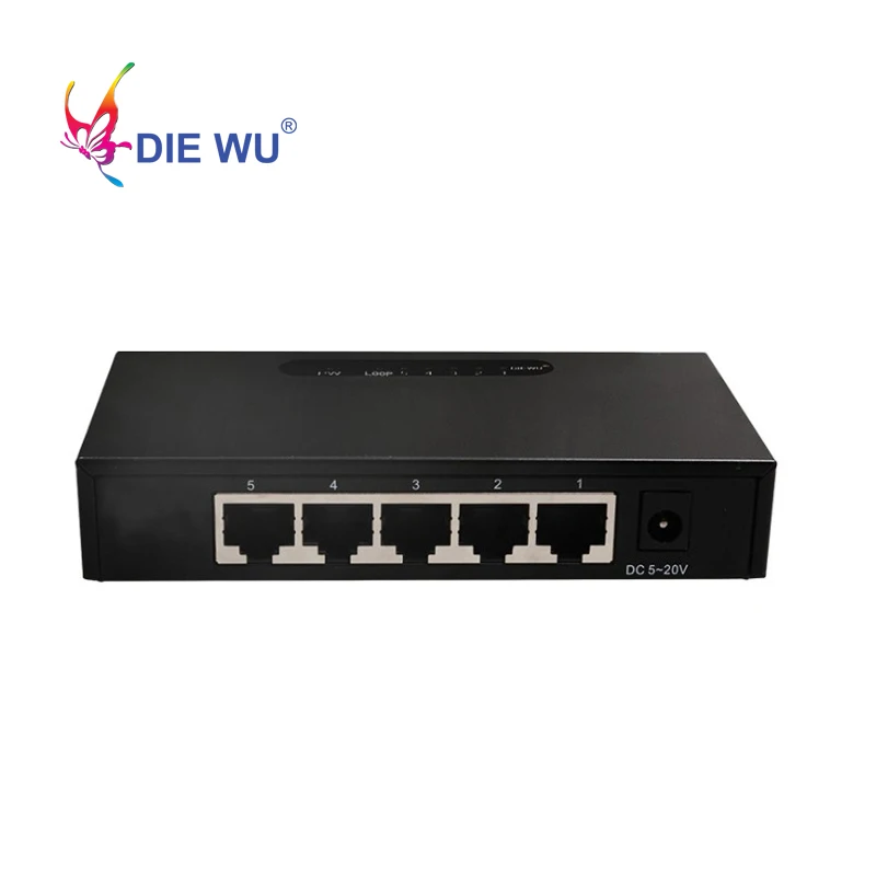 DIEWU 5 портов гигабитный сетевой коммутатор 10/100/1000 Мбит/с для высокоскоростной