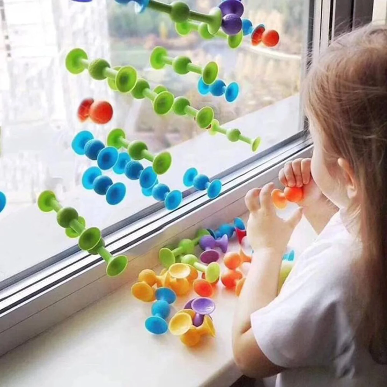 

12pcs party Little Suckers Assembled Sucker Suction Cup Educational Building Block Toy GirlBoy Kids Gifts Silicone Toy Fun value