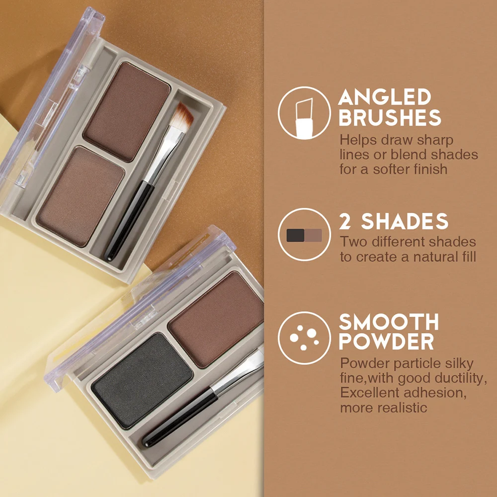 MENOW 2 цвета бровей порошок Палитра водостойкие тени для век косметической кисти с