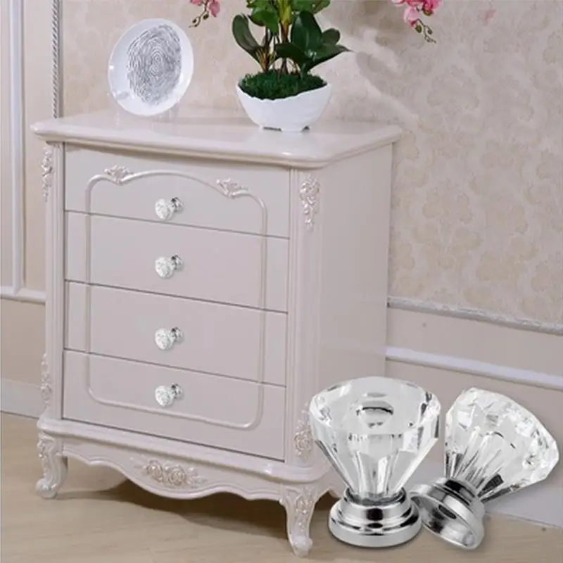 

Crystal Drawer Cabinets Plastic Knobs 30mm Drawers Diy Diamond Pull Handles Knob Door