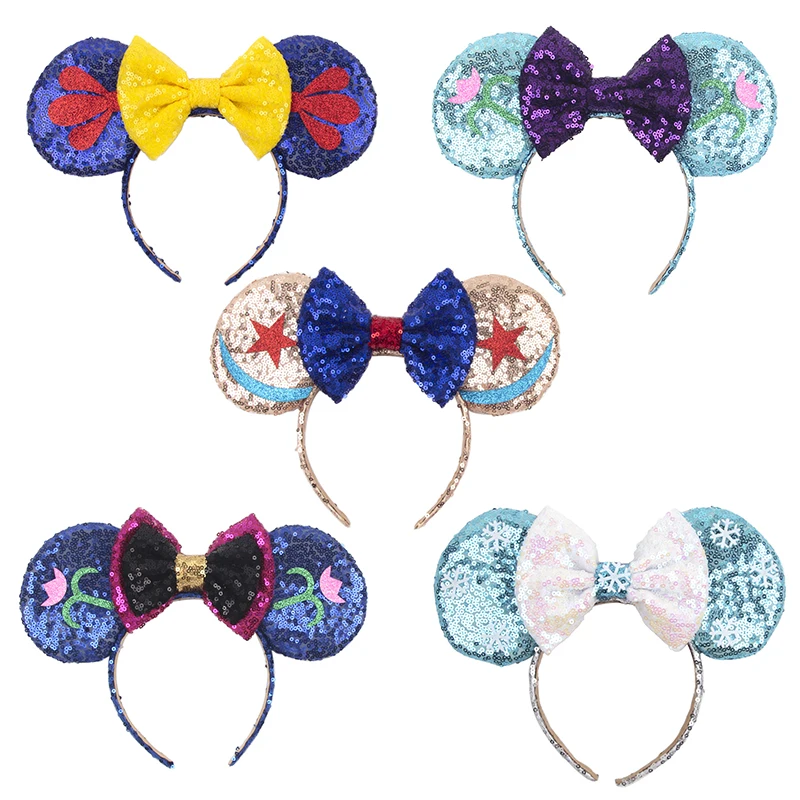 

DIsney Big Mouse Ears Sequins Headband Children Girls Hair Accessories Hairs Bows Headwear Party Decoration Christmas Gifts