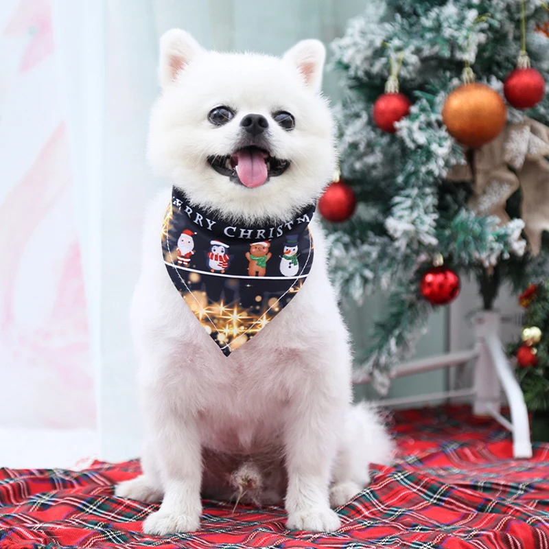 

Christmas Dog Bandanas Pet Scarf Xmas Bandana For Small Large Dogs Cats Cotton Washable Collar Pet Scarf Dog Accessories 62CM