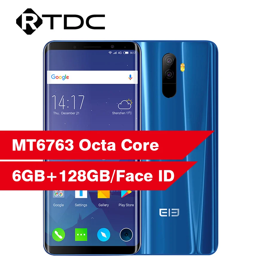 Elephone U смартфон с 5 99-дюймовым дисплеем восьмиядерным процессором MT6763 ОЗУ 6 ГБ ПЗУ