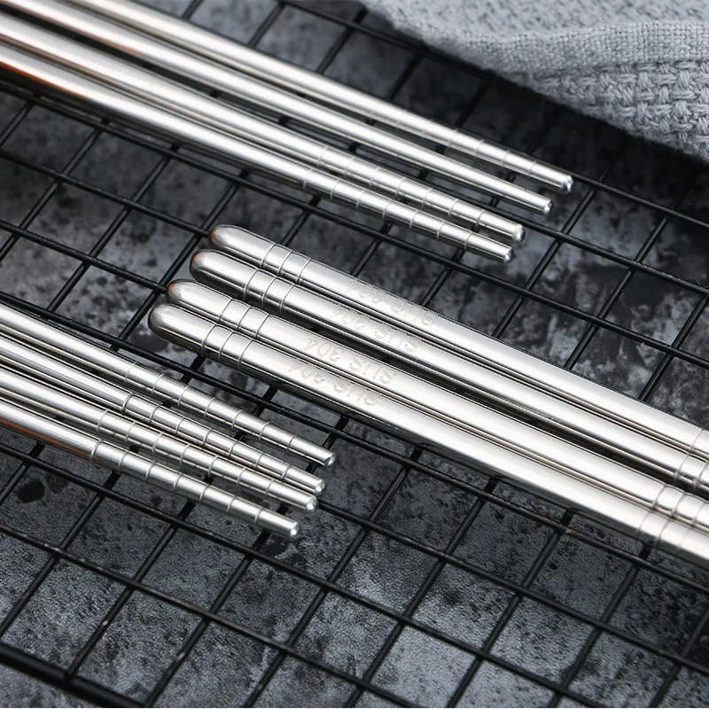Металлические палочки для еды 24 см из нержавеющей стали с гравировкой защитой от