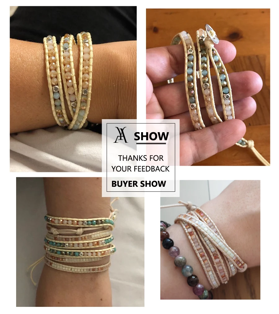 Boho ручной работы Тканые каменные бусины браслеты для женщин Винтаж многослойный обёрточная Бумага браслет на руку очаровательный браслет Pulseras Mujer