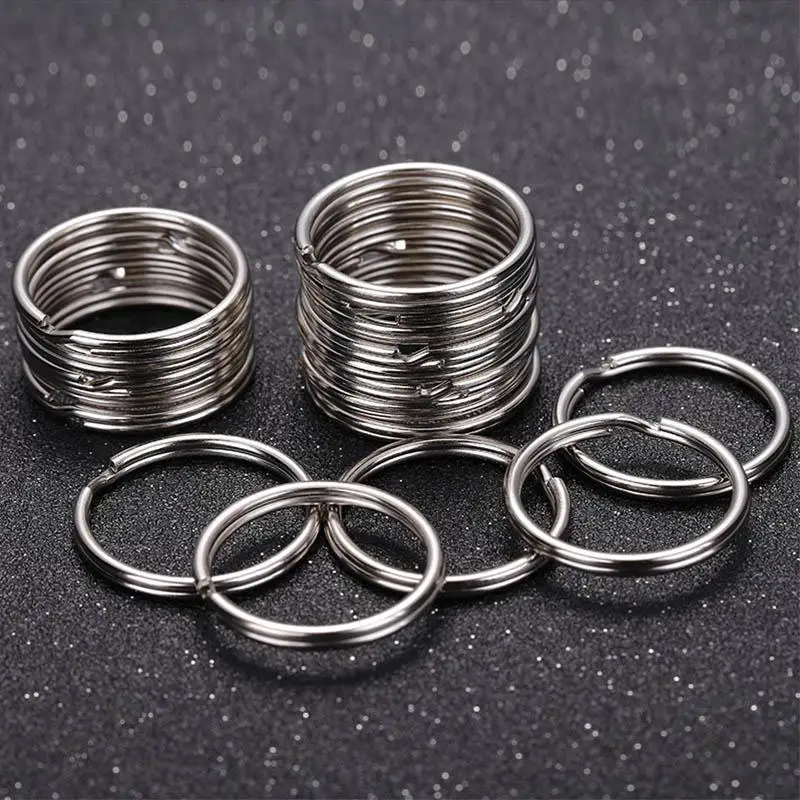 

25mm Silver Metal Loop Key Rings Chains Split Ring Hoop Accessories Wholesale