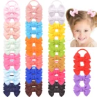 40 шт.лот модная резинка для волос с маленьким бантом милые Однотонные резинки с бантом Корейская резинка для волос для девочек аксессуары для волос в паре