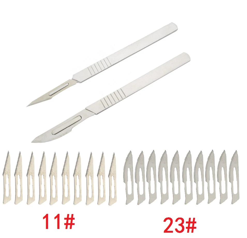 

20pcs blade+23# 11# Knife Handle Wood Carving Tools Fruit Food Craft Engraving Knife Carbon Steel DIY Cutting Tool PCB Repair