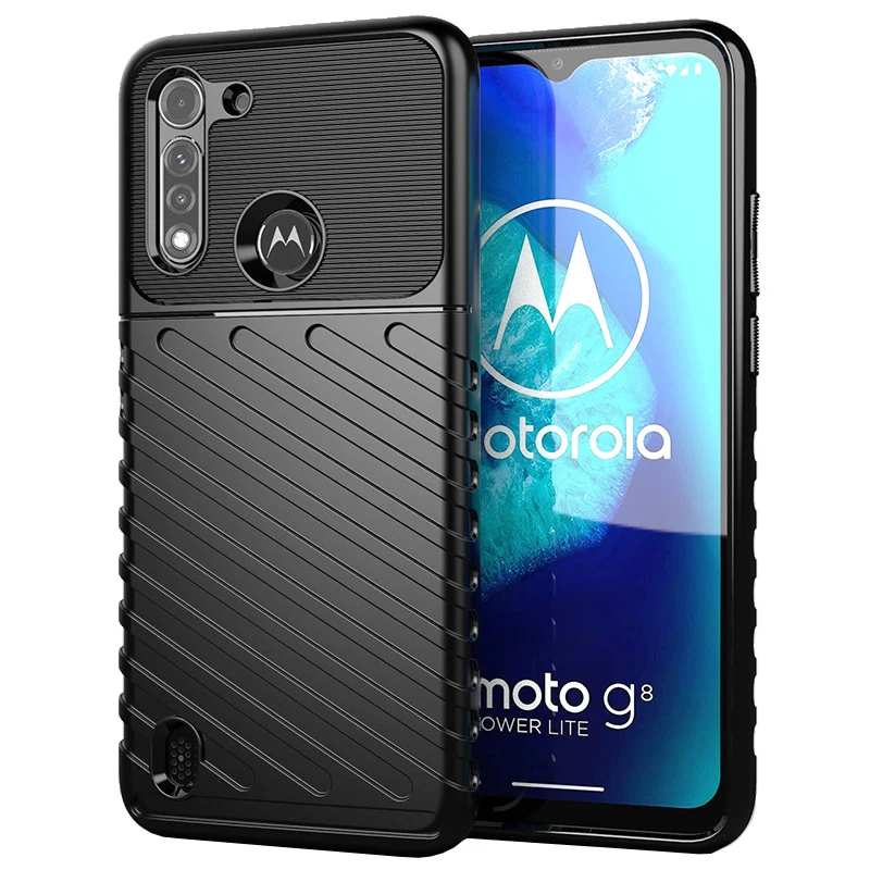 

Тонкий полноразмерный защитный противоударный гибкий резиновый чехол из ТПУ для Moto G8 Power Lite/Moto G8 Power