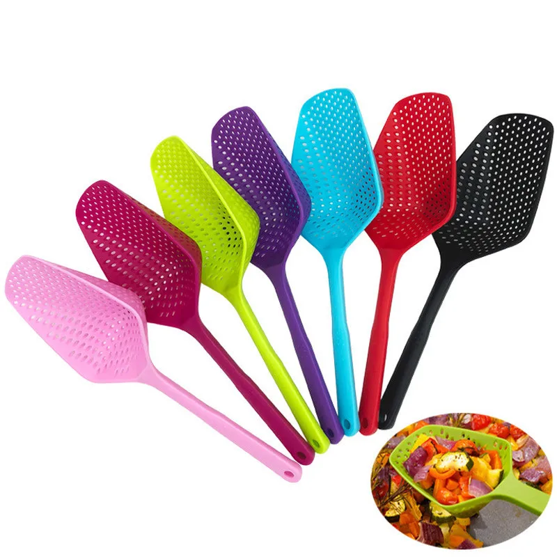 

Nylon Strainer Spoon Non-stick Pot Funnel Kitchen Filter Vegetable and Fruit Draining Spoon Kitchen Accessories Accessori Cucina