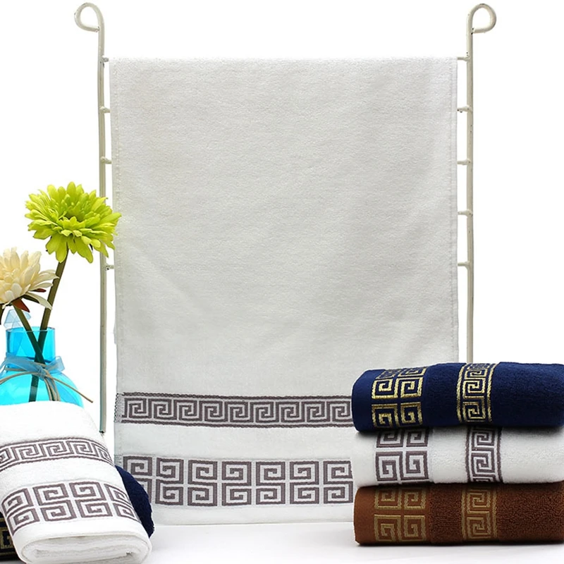 

35x75cm High Quality Luxury Soft Embroidered Beach Towels Bathroom Strongly Water Absorbent Adult 100% Cotton