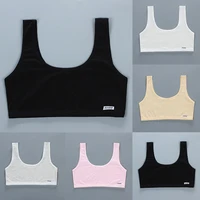wire free bra underwear cotton children training bra puberty girls lingerie tube top cozy breathable detachable chest pad vest