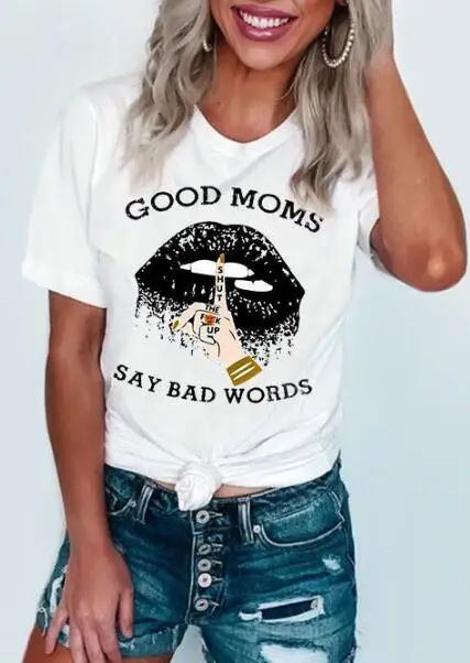 Футболка женская с надписью Bad Words 100% хлопок | Женская одежда