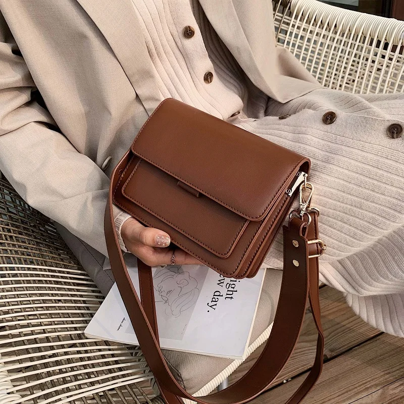 

2021 New Mini Lightweight PU Leather Flap Bags For Women Summer Lady Shoulder Handbag Simple Female Daily Flap Crossbody Bag