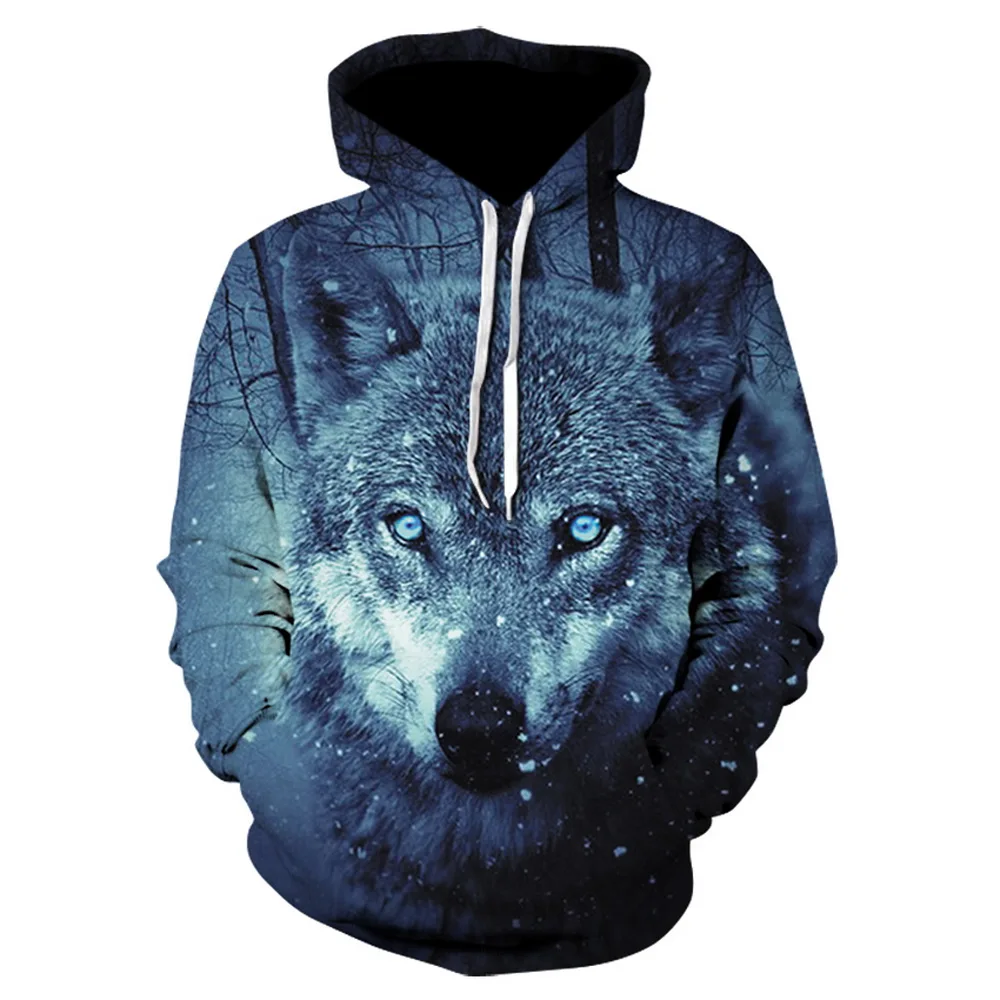 2020 Женская/мужская толстовка с 3D принтом галактического волка мужская