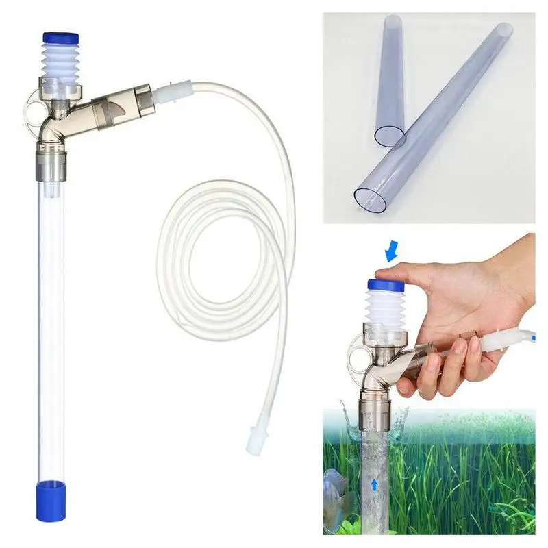 Manual Air-pressing Aquarium Gravel Cleaner Kit Fish Tank Water Changer Sand Washer with 3ft Soft Hose and Flow Clamp | Дом и сад
