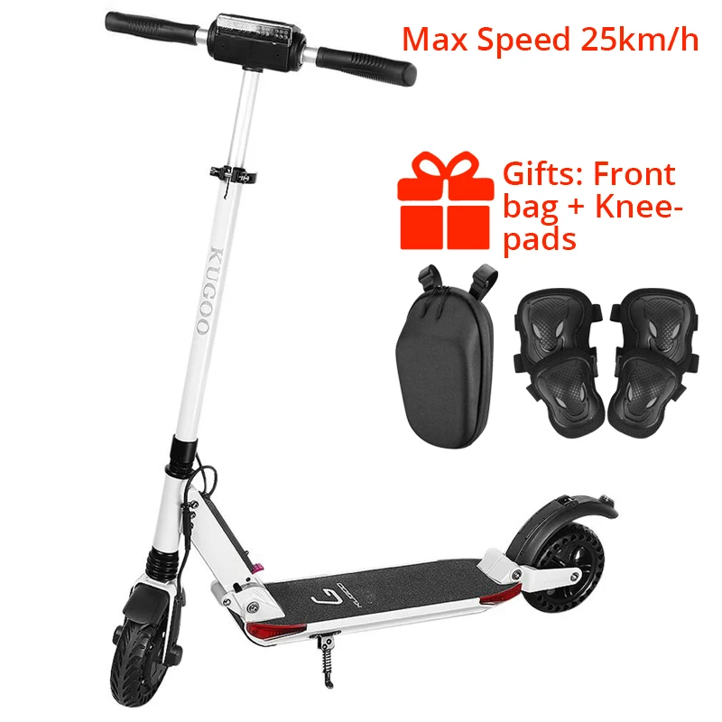white 25kmh KUGOO S1 PRO Складной электрический самокат максимальная дальность 30 км 350 Вт защитные огни двигателя 8 дюймов сотовый взрывозащищенные шины E-Scooter - Цвет: white 25kmh