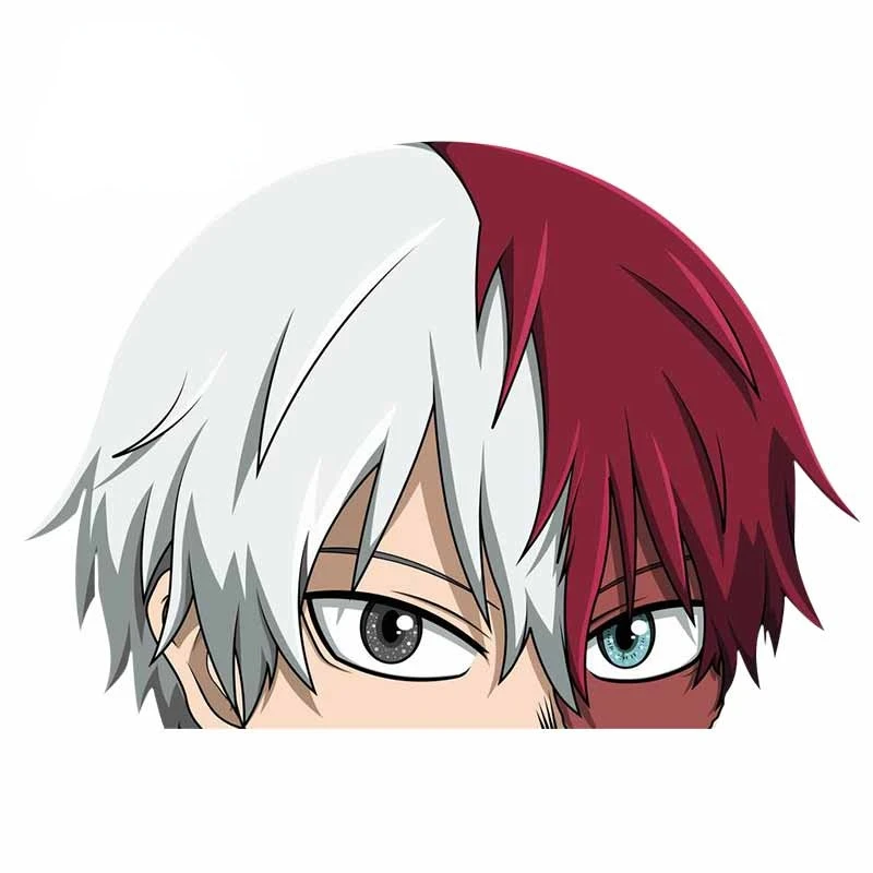 

My Hero Academia Todoroki Shoto Peeker Fine Decal Waterproof JDM Accessories Laptop Vinyl Material Anime Waterproof Car Stickers