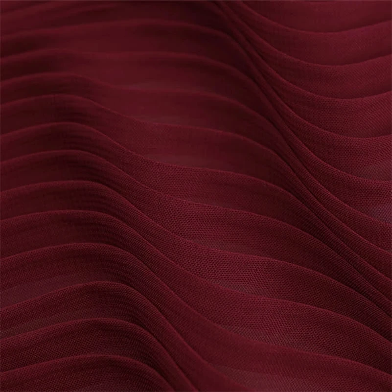 100D мягкая Розовая Шифоновая плиссированная Тюлевая ткань для свадебного платья