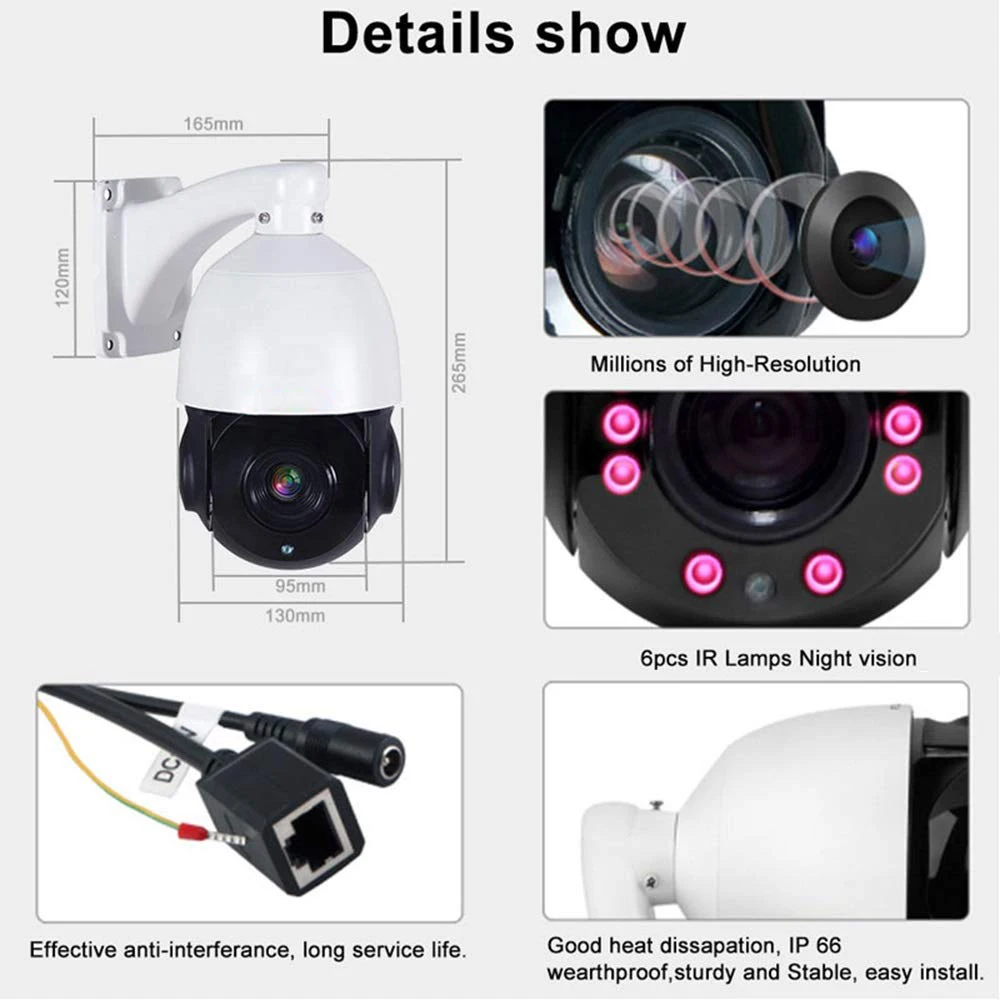 LOFAM 5MP 1080P 2MP poe ptz IP камера Открытый День Ночь сеть IPC Onvif скорость купольная
