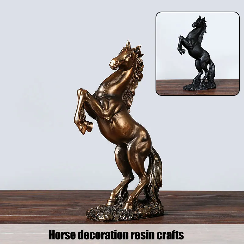 

2021 Ретро Статуя из смолы с изображением лошади, настольные украшения, винтажный стиль, гостиная, офис, бар, домашний декор