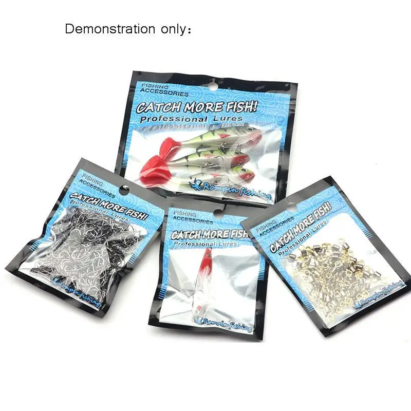 Rompin 100 шт. сумка для рыболовной наживки Ziplock самозапечатывающийся на молнии пластиковые Розничные упаковочные полиэтиленовые пакеты сумка на молнии сумка для рыбалки