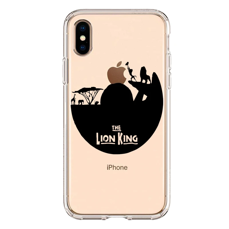 TPU Милый мягкий силиконовый чехол из ТПУ с изображением короля льва Simba для телефона iPhone XS MAX 6 6S 7 8 Plus X XR прозрачный чехол - Цвет: TPU