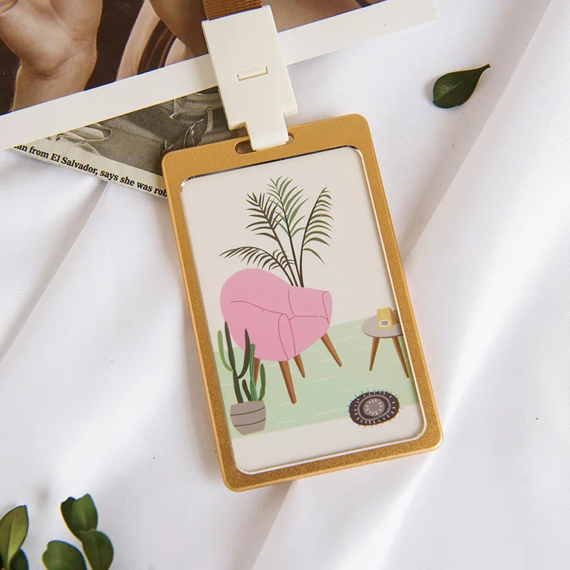 Металлический держатель для карт визиток с ремешком офисные товары компании