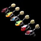 6 шт. вращающаяся металлическая Вибрирующая Приманка VIB, блесна, ложка, рыболовные приманки 9 г, приманки для форели, зимняя искусственная снасть, рыба