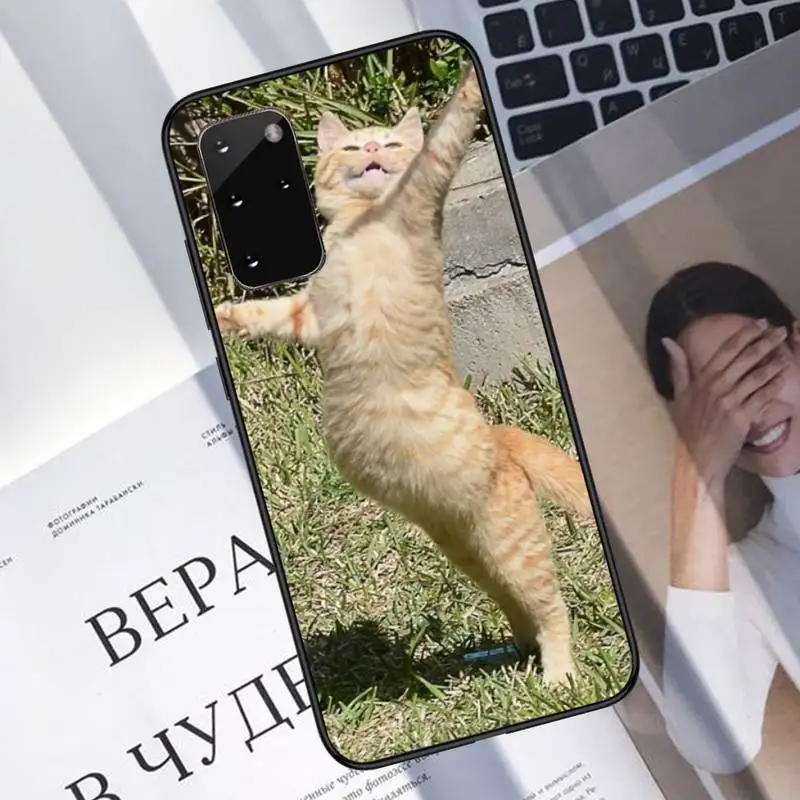 

Orange Cat Phone Case For Samsung A40 A31 A50 A51 A71 A20E A20S S8 S9 S10 S20 Plus note 20 ultra