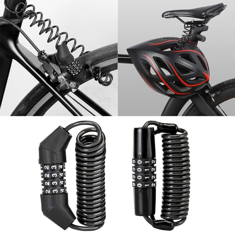 

Motorcycle Helmet Lock Combination Lock With Cable Portable Motorcycle Anti-theft Lockstitch Cable TOP quality