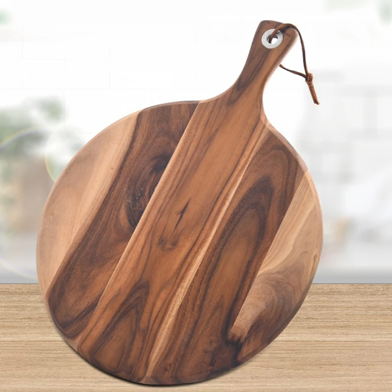 

Acacia Wood Pizza Peel Cutting Board Cheese Paddle Board Bread Crackers Platter Dropshipping