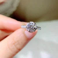kkmall store round silver moissanite ring 1 00ct d vvs luxury moissanite weding ring for women