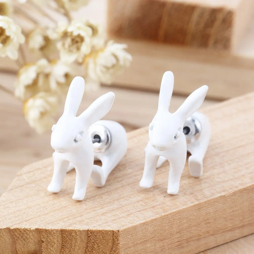 1 шт. серьги гвоздики в форме кролика для девочек сплав украшение ушей женские