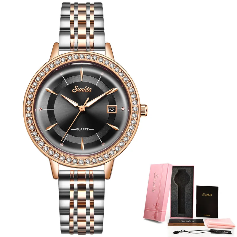 

SUNKTA Diamond Luxury Watch For Women Girl Gift Fashion Women Watches Clock Ladies Watch zegarek damski reloj mujer femme montre