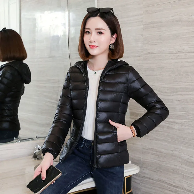 Зима плюс размер 4XL женские повседневные куртки 2019 Новые короткие ультра легкие