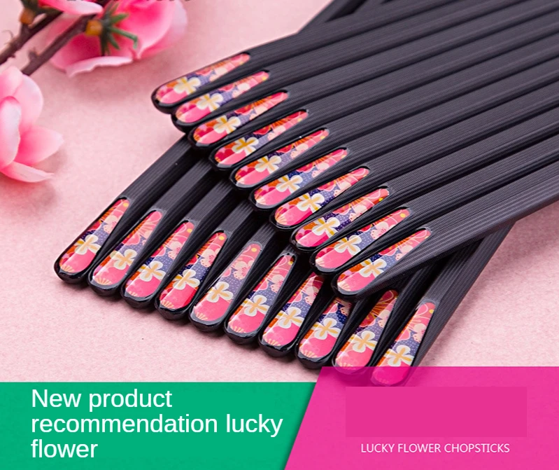 

1 Pair Stainless Steel Color Chopsticks Japanese-Style Reusable Kitchen Tools Sushi Sticks Food Sticks Cherry Blossoms