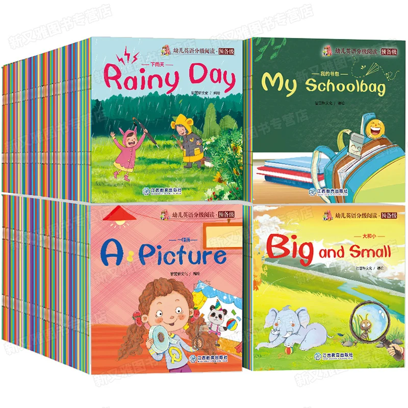 

60 Books/Set Picture Book Children Enlightenment Bedtime English story book Learn Words Tales Series Educational Reading libros