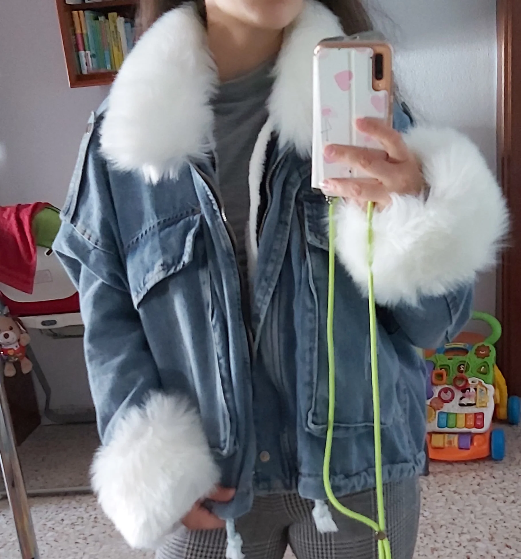 Женская куртка джинсовая Осень-зима 2020 с длинным рукавом плюшевая повседневная