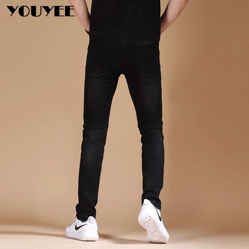 Мужские рваные Стрейчевые джинсы с вышивкой Классические летние зауженные 2020