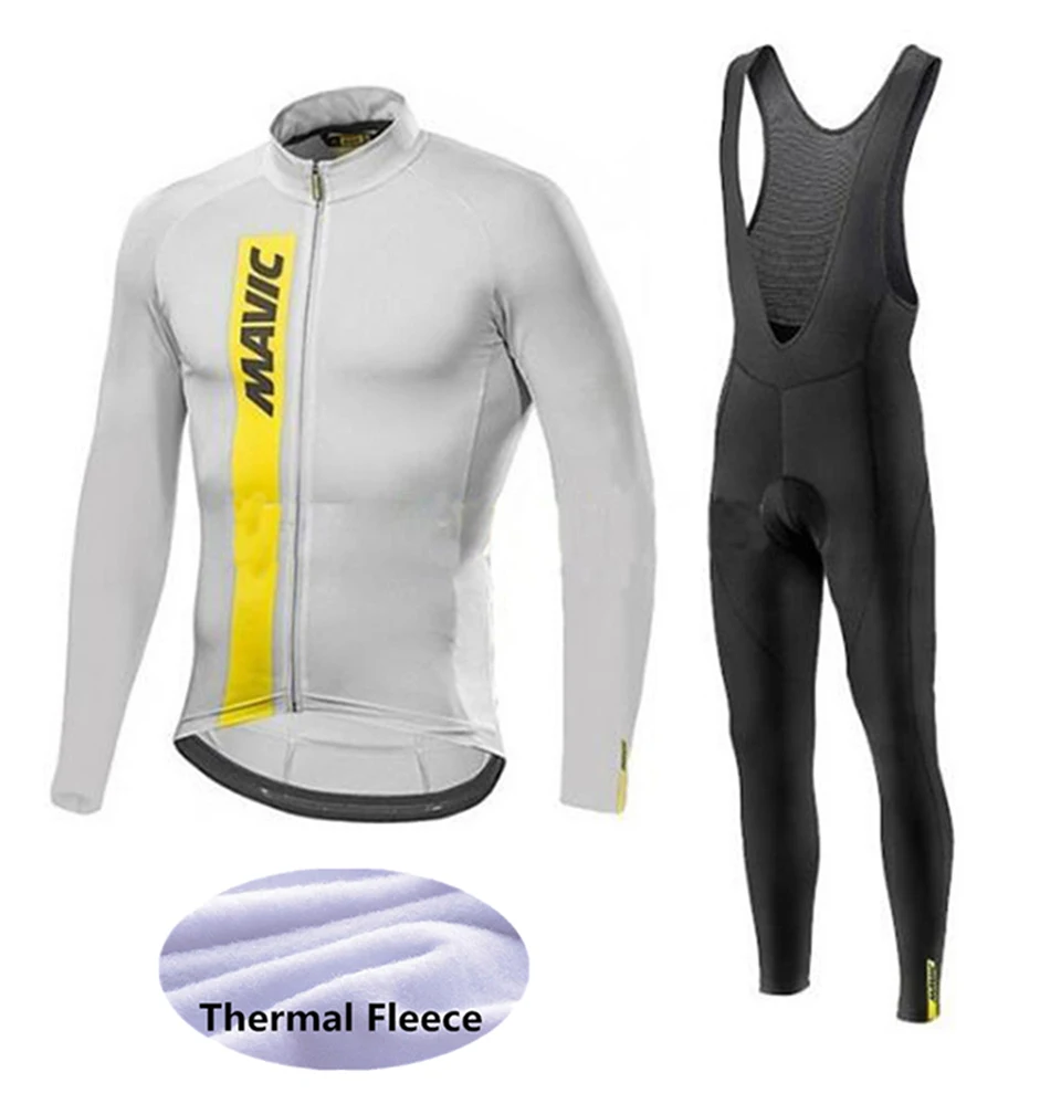 Cycling suit Mavic майки для велоспорта, зимний теплый флисовый костюм с длинными рукавами для гонок, MTB, одежда для велоспорта, Ropa Ciclismo - Цвет: Cycling suit