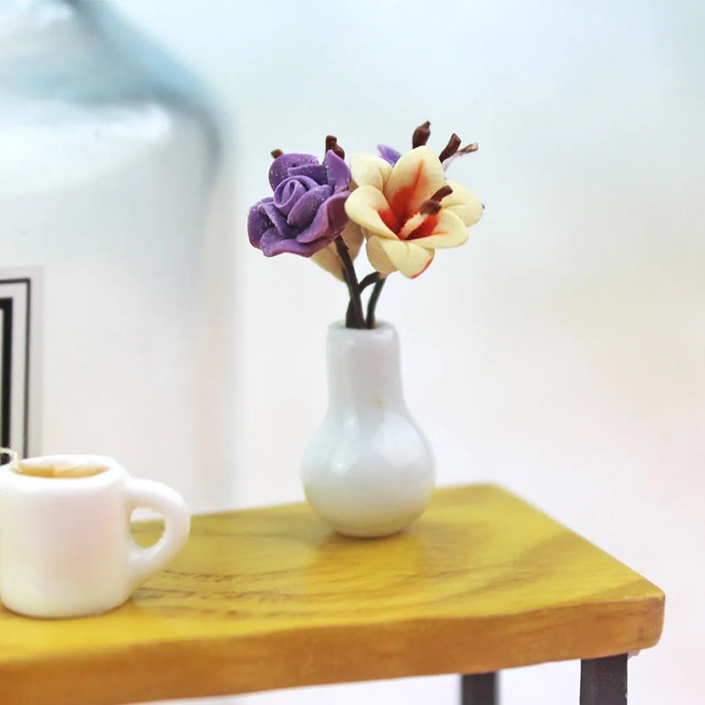 Искусственное украшение миниатюрная керамическая ваза для кукольного домика