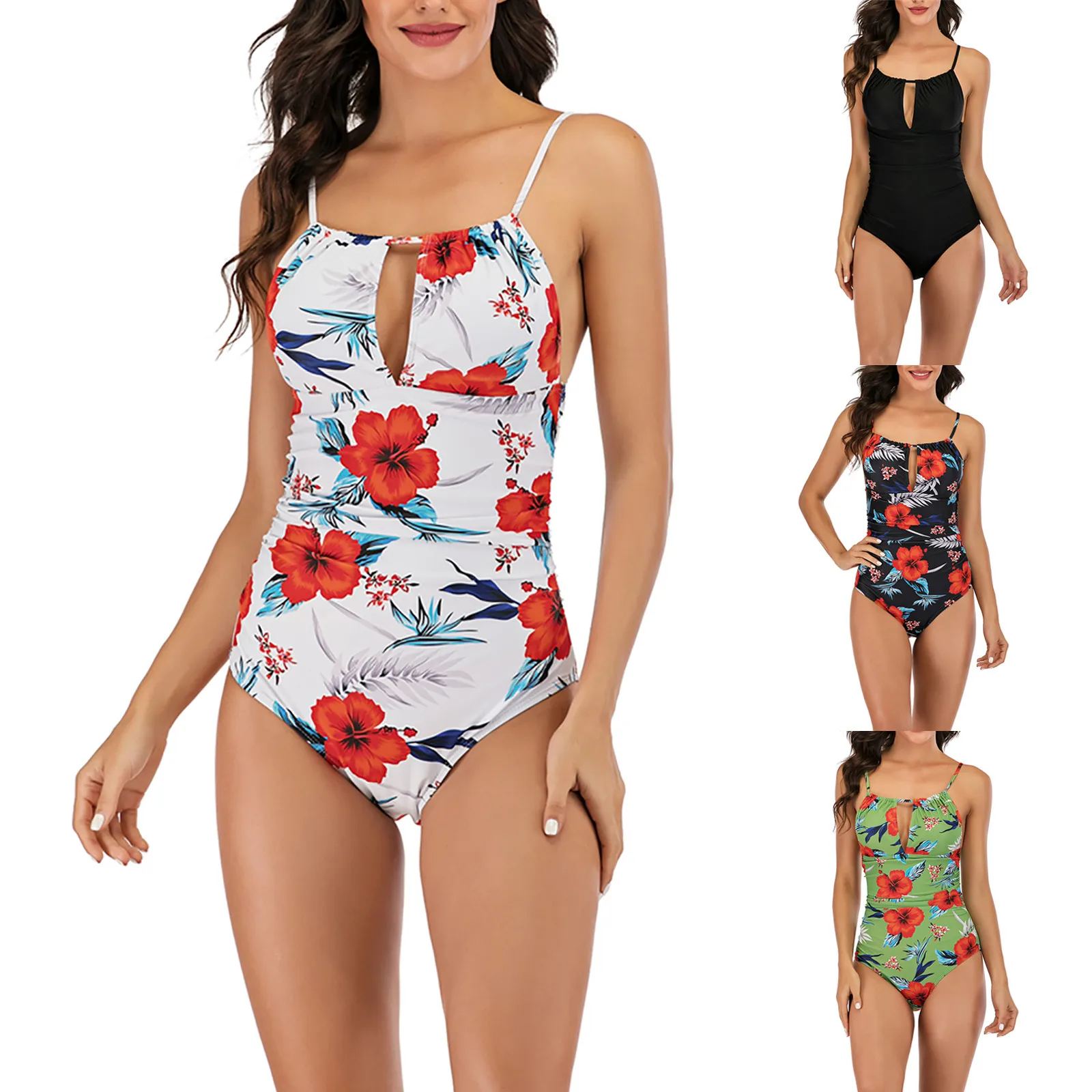 

Ladies Sexy Swimsuit Print Sexy Backless Beach Bikini One-piece Swimsuit Backless Padded Swimsuit Monokini Beach Summer Bathing