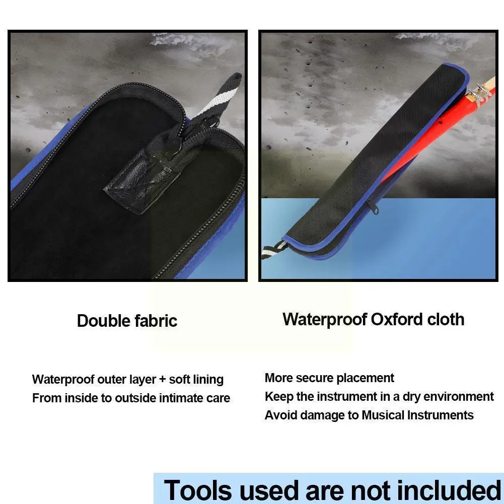 

Black Portable Vertical Flute Storage Bag With Blue Border Flute Waterproof Fabric Mini Bags Portable Oxford Bag Universal O9l3
