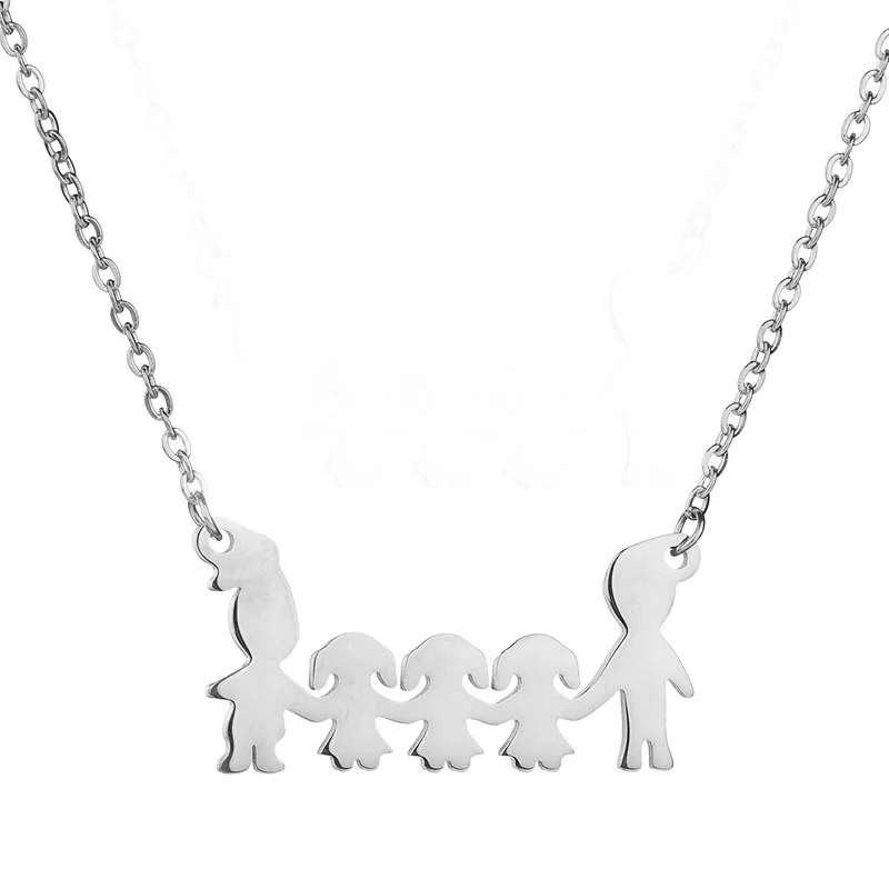 Модное ожерелье с подвеской для девочек мальчиков пап мам из нержавеющей стали