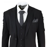 black mens suit 3 pieces jacket vest pants two button peaky blinders formal groom wear best man suit wedding tuxedos