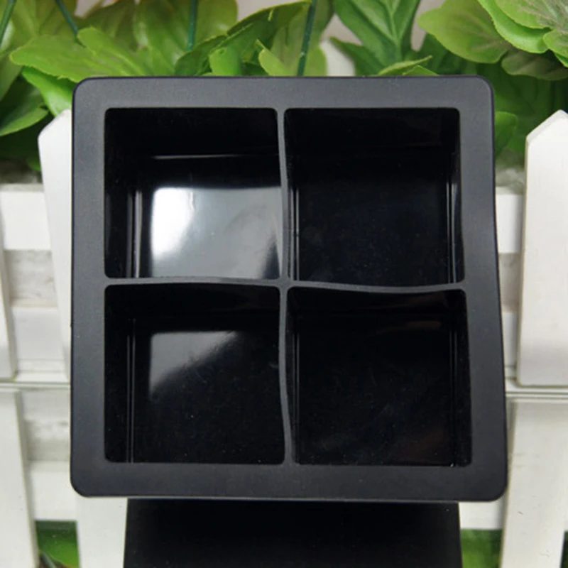 Черный 4 большой сетки Еда Класс силиконовый машина для приготовления льда