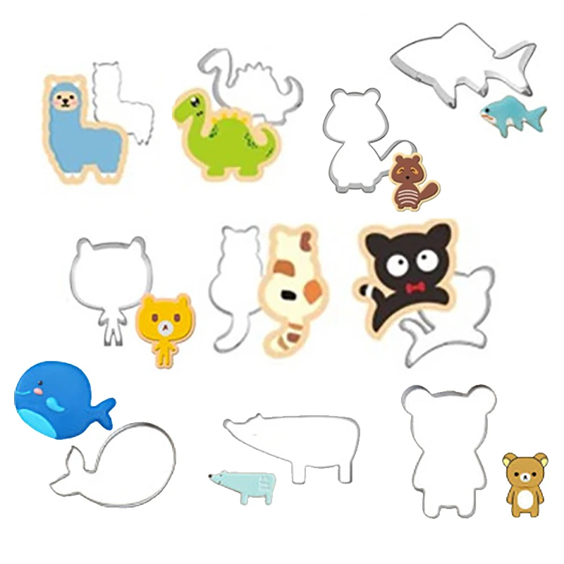 

10 piece set 430 Stainless Steel Animal Cookie Cutter Mini Cookie Moulds For Chocolate Biscuit Cookies Made Tools Cookie Mould