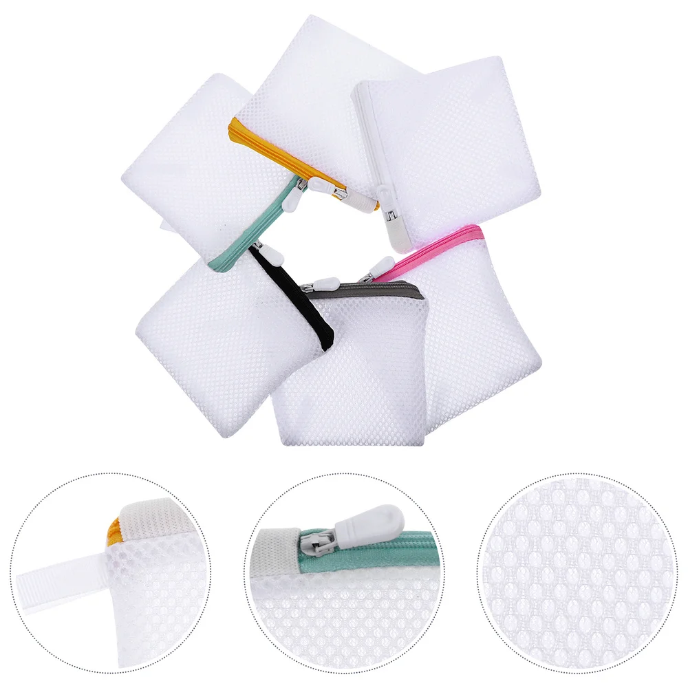 

6pcs Zipper Closure Mesh Laundry Bags for Home Washing Machine Travel Net Bags