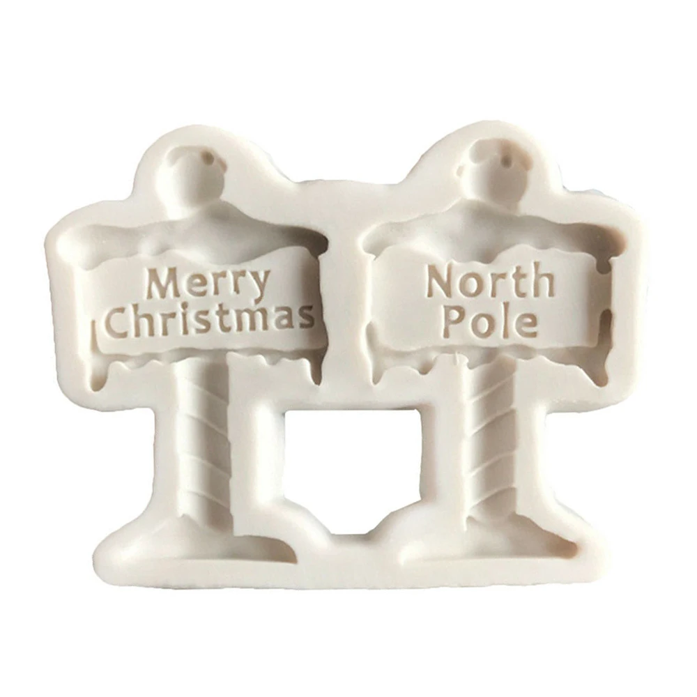 Веселый Рождественский дорожный знак силиконовые формы помадка ремесло торт